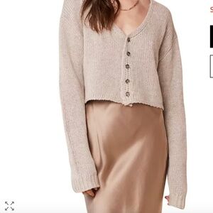 SABLYN Bianco Button Down Cropped Cardigan